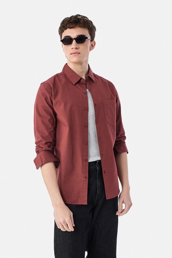 Snitch Men Regular Fit Solid Spread Collar Shirt - Image 9