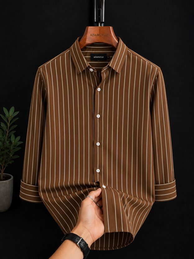 FUBAR Men Slim Fit Striped Shirt - Image 1