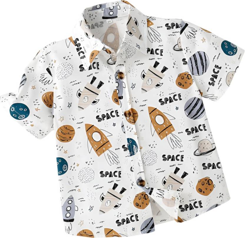 RAVYA TRENDZ Boys Regular Fit Printed Festive Shirt