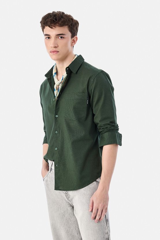 Snitch Men Regular Fit Solid Spread Collar Shirt - Image 8