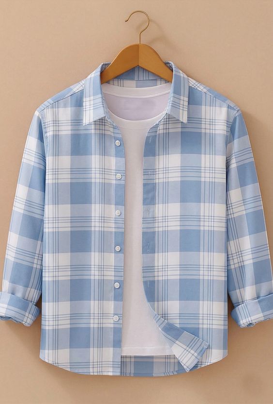 SHIRTZONE पुरुषों के लिए चेकर्ड कैज़ुअल स्प्रेड शर्ट - Image 1