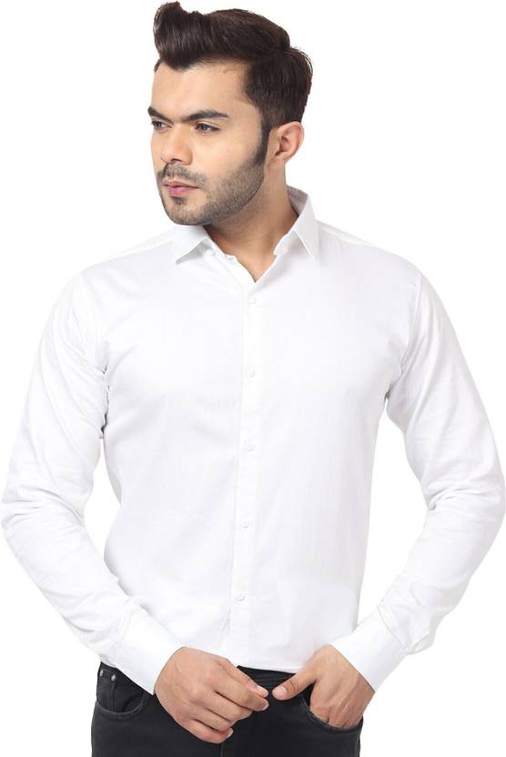 trybuy.in Men Solid Formal White Shirt