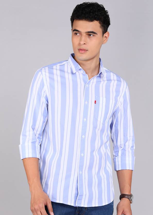 LEVI'S Men Slim Fit Striped Spread Collar Casual Shirt