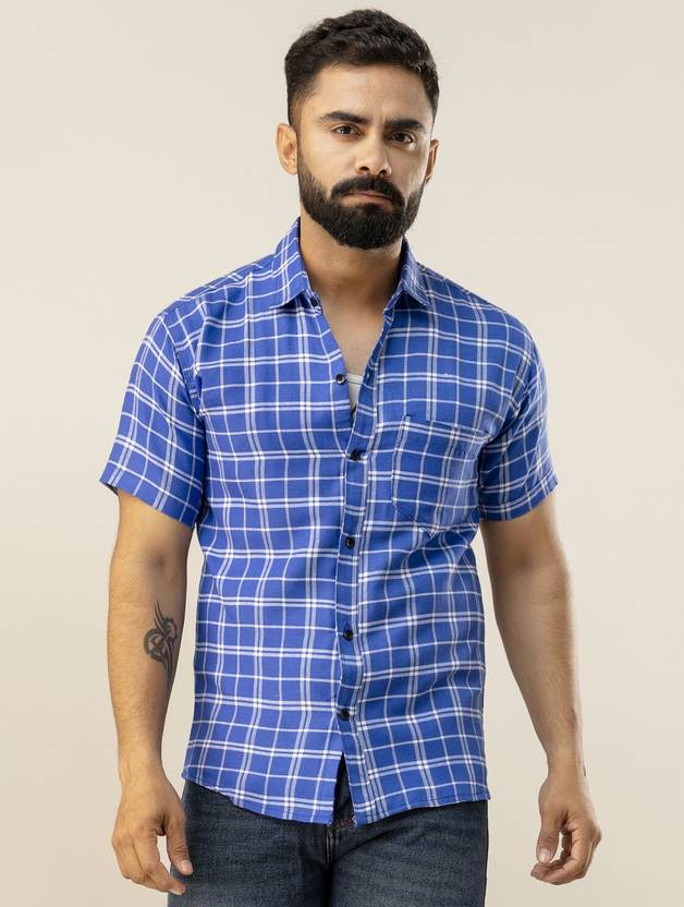 Auzanoor Collection Men Regular Fit Checkered Spread Collar Casual Shirt