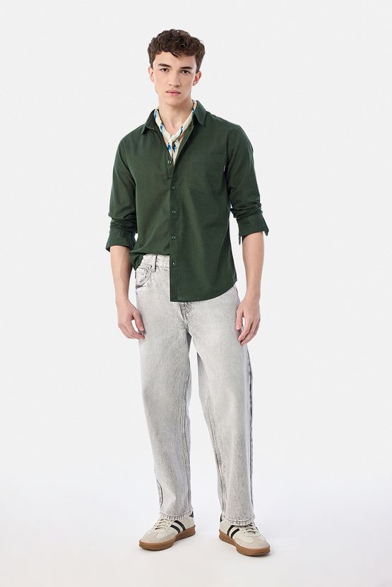 Snitch Men Dark Green Casual Shirt - Image 2