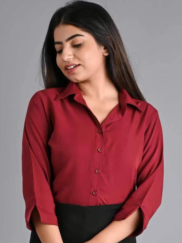 MAGHMA Women Regular Fit Solid Casual Shirt