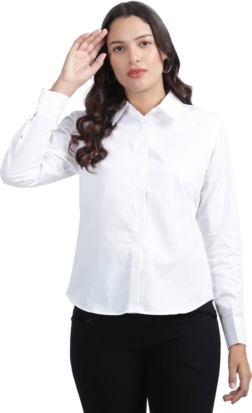 Nksa Fashion Women Regular Fit Solid Spread Collar Casual Shirt