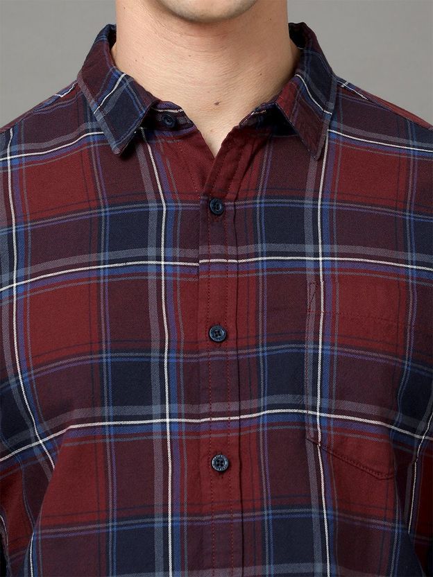 HERE&NOW Men Slim Fit Checkered Shirt - Image 2