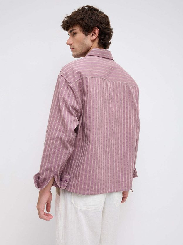 VASTRADO Men Oversized Fit Striped Shirt - Image 6
