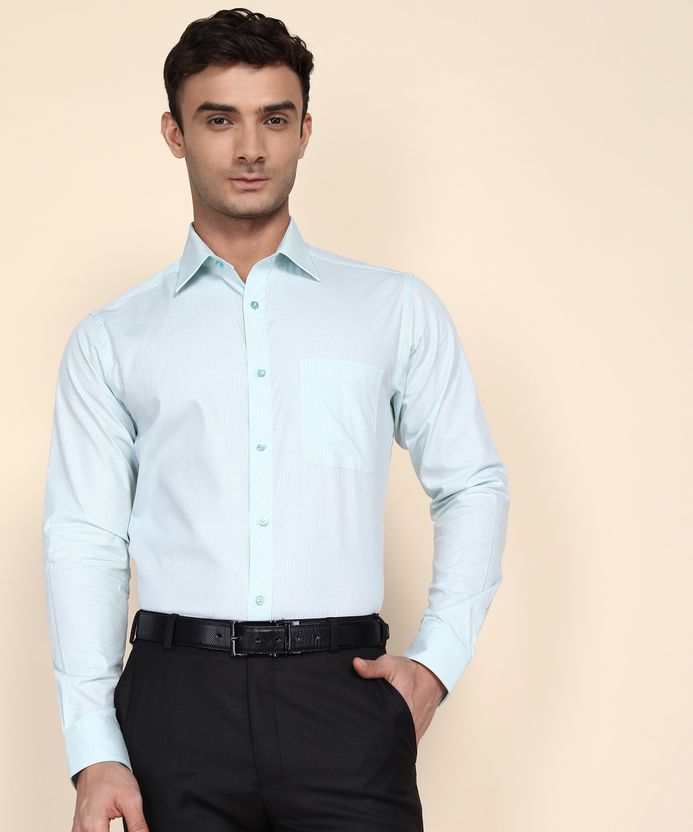 Raymond Men Slim Fit Solid Cut Away Collar Formal Shirt - Image 9