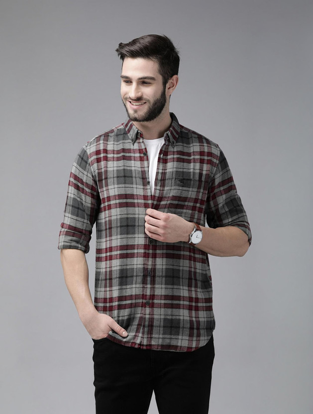 The Bear House Slim Fit Checkered Button Down Coll