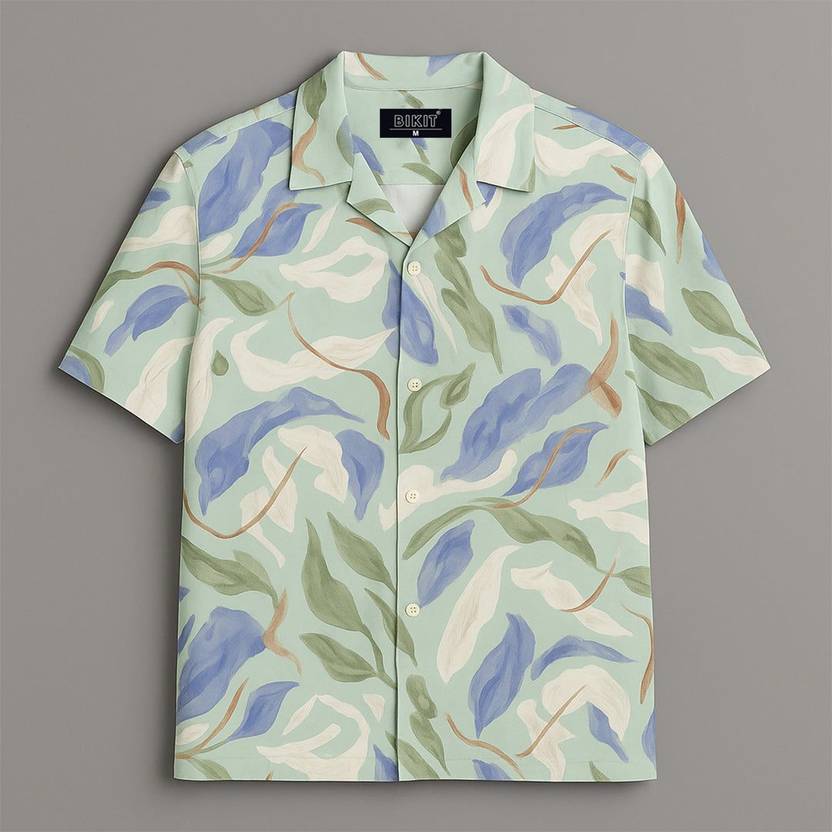 BIKIT Men Printed Casual Green Shirt