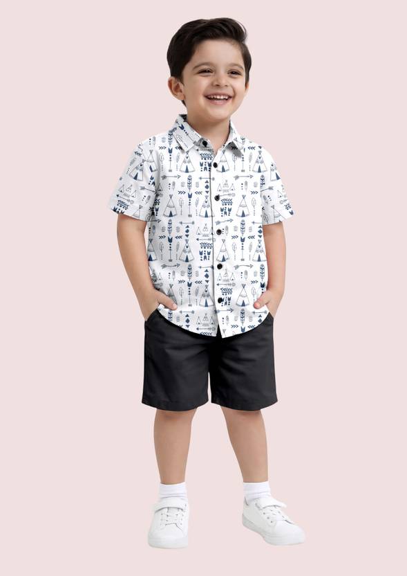 PRIYANSHI ENTERPRISE Boys Regular Fit Printed Spread Collar Casual Shirt
