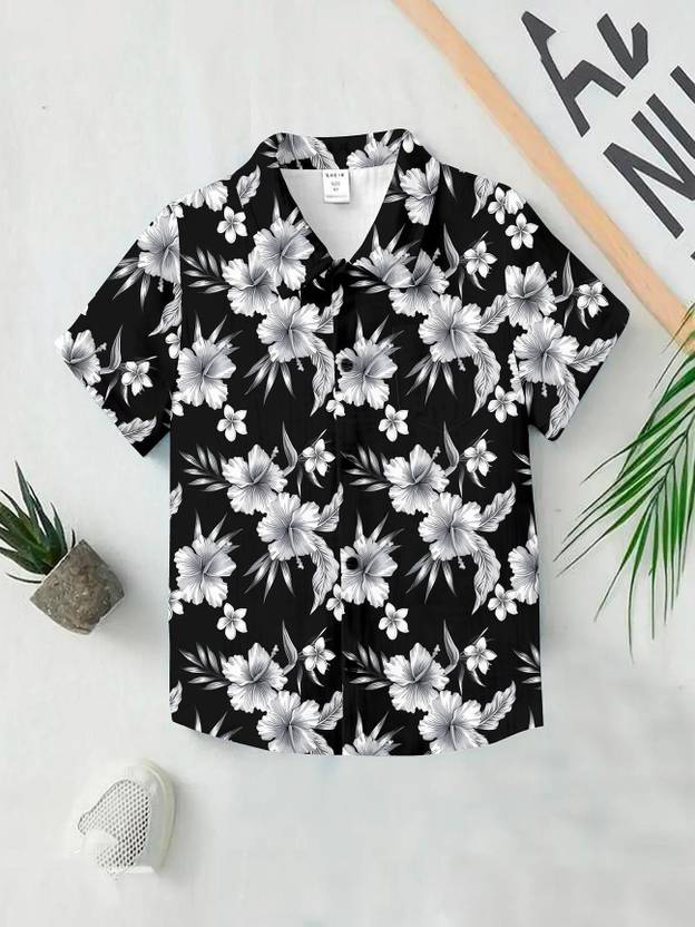 bhizy Boys Color Block Casual Black Shirt