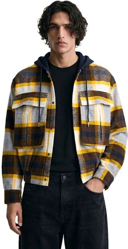 The Indian Garage Co. Men Boxy Fit Checkered Hoodie - Image 6