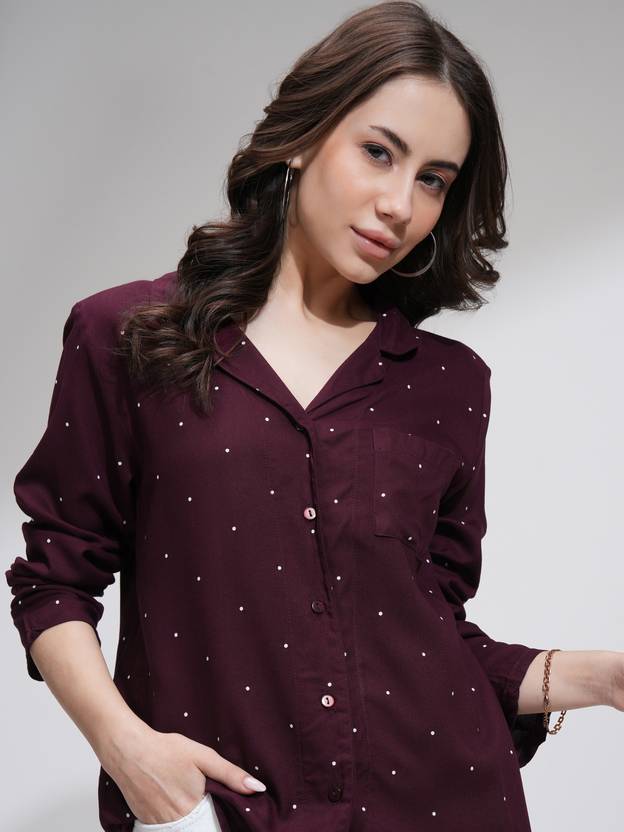 Tokyo Talkies Women Regular Fit Printed Spread Collar Casual Shirt