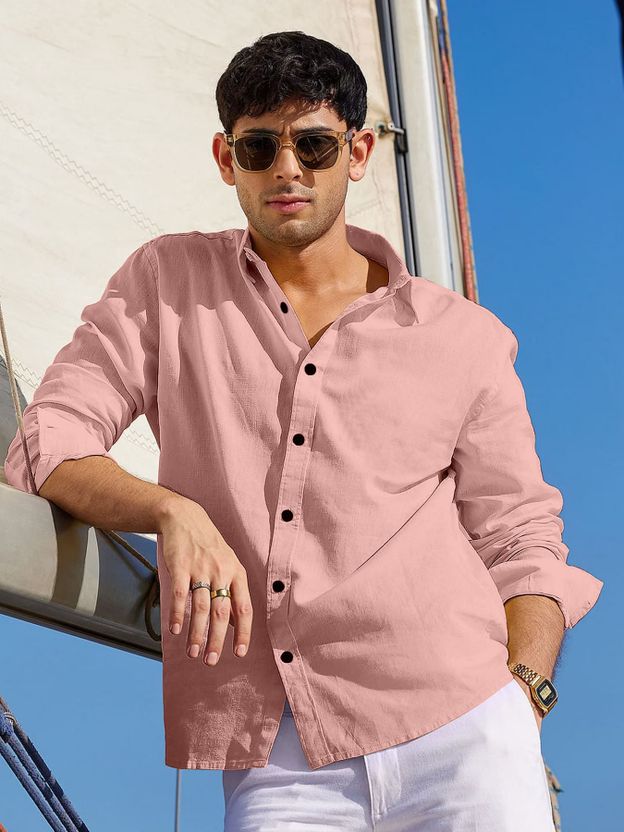 javier Men Solid Casual Brown Shirt - Image 10