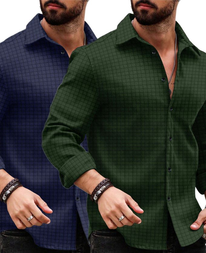 KBAY Men Regular Fit Solid Spread Collar Shirt - Image 7
