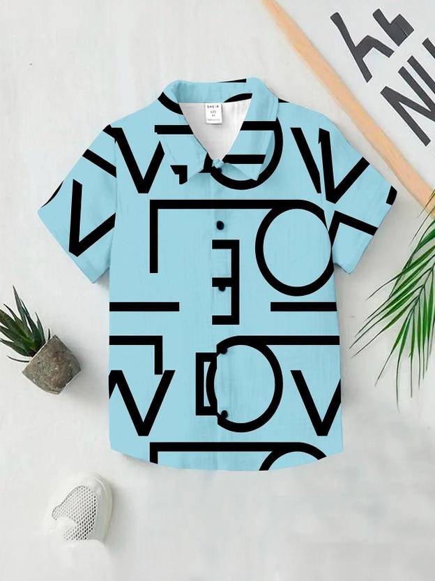 bhizy Boys Color Block Casual Light Blue Shirt