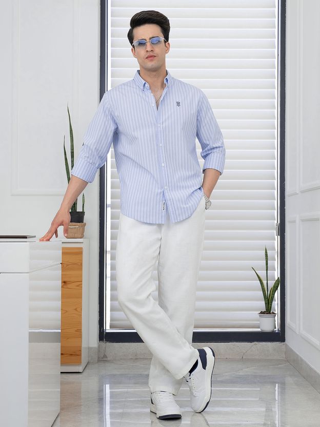 RED TAPE Men Relaxed Fit Striped Shirt - Image 4