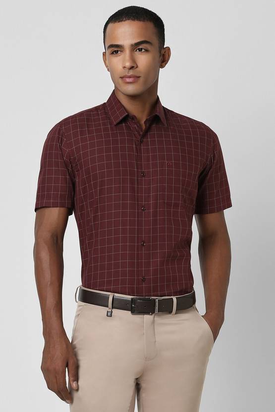 PETER ENGLAND Men Regular Fit Checkered Spread Collar Formal Shirt