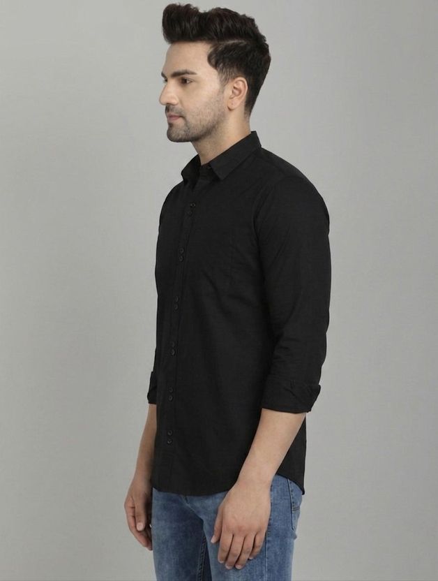 TIGER SNAKE Men Black Formal Shirt - Image 3