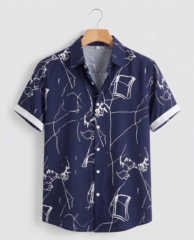 TIGER SNAKE Men Regular Fit Printed Cut Away Collar Casual Shirt