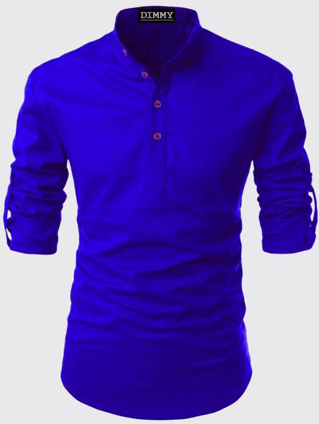 DIMMY Men Solid Casual Dark Green Shirt