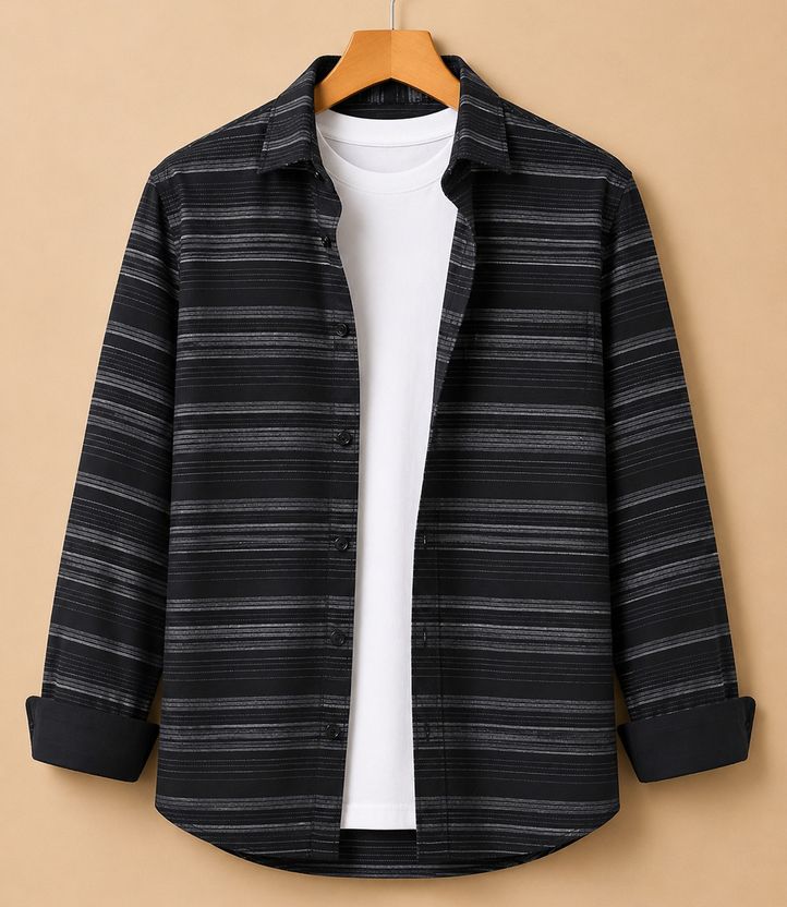RODEIZ Men Slim Fit Striped Shirt - Image 6