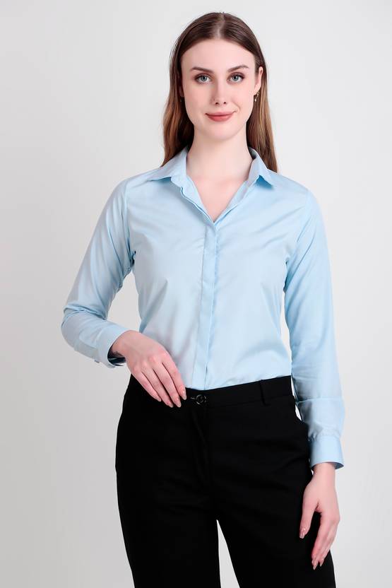 RARE CAMEL Women Regular Fit Solid Spread Collar Casual Shirt