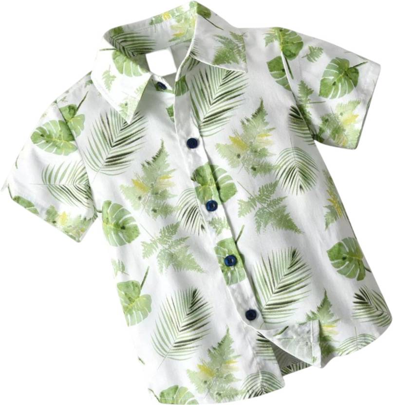 RAVYA TRENDZ Boys Regular Fit Printed Button Down Collar Festive Shirt