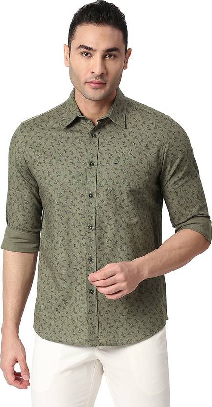 Men Slim Fit Printed Spread Collar Casual Shirt