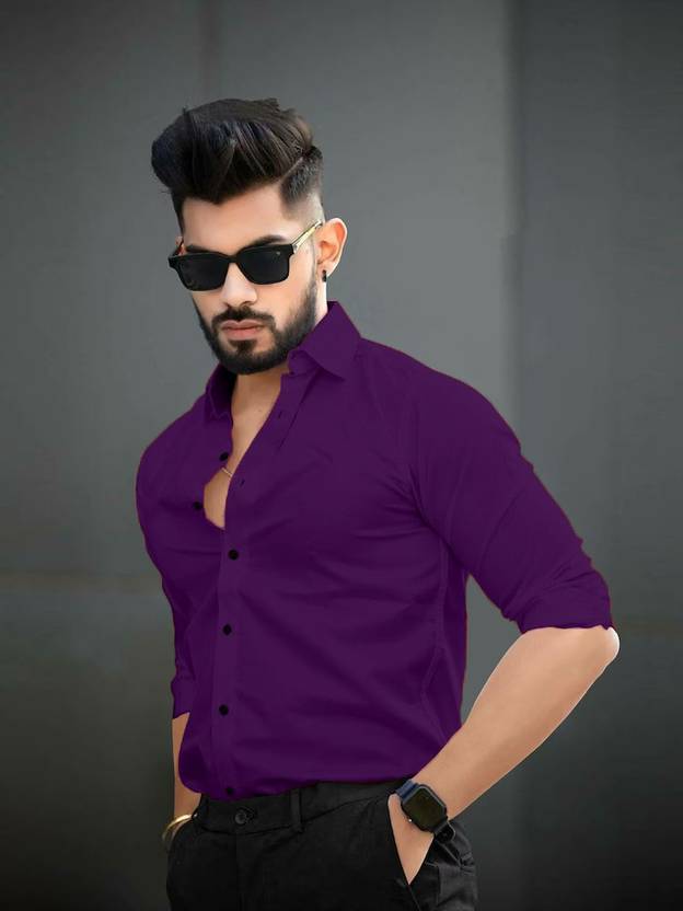 Vyzer Men Regular Fit Solid Formal Shirt