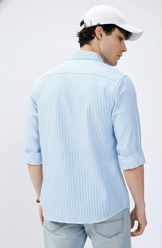 EIGHTEEN Men Slim Fit Striped Spread Collar Casual Shirt - Image 3