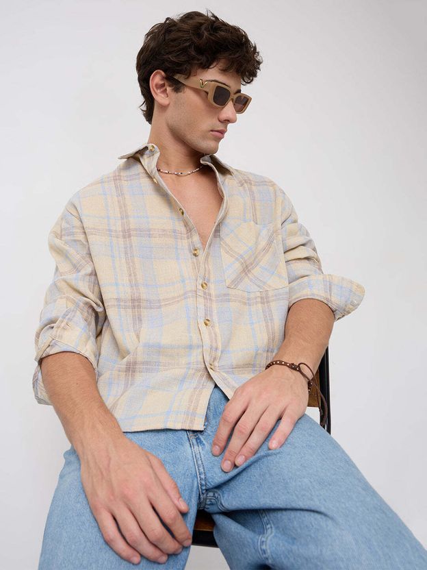 VASTRADO Men Oversized Checkered Casual Shirt - Image 2