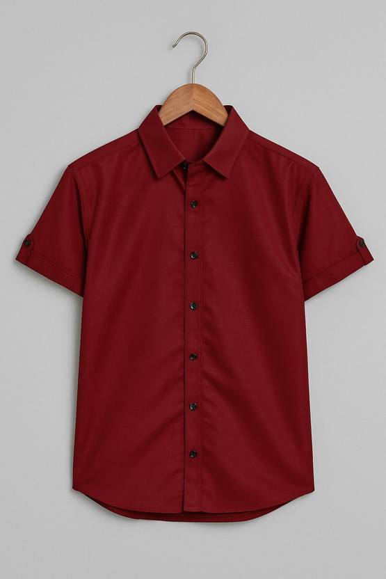 INDOSTREND Boys Regular Fit Solid Casual Shirt