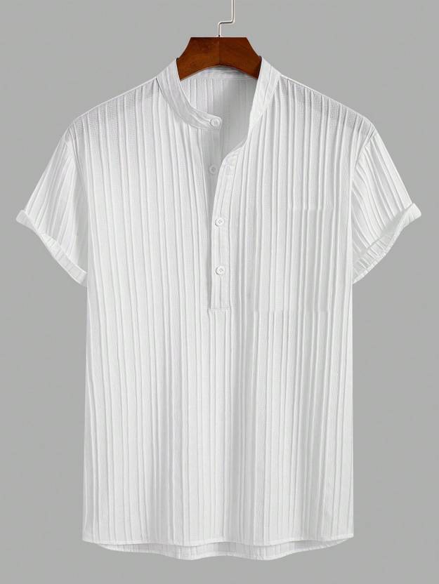 Paralians Men Relaxed Fit Fit Self Design Mandarin Collar Casual Shirt