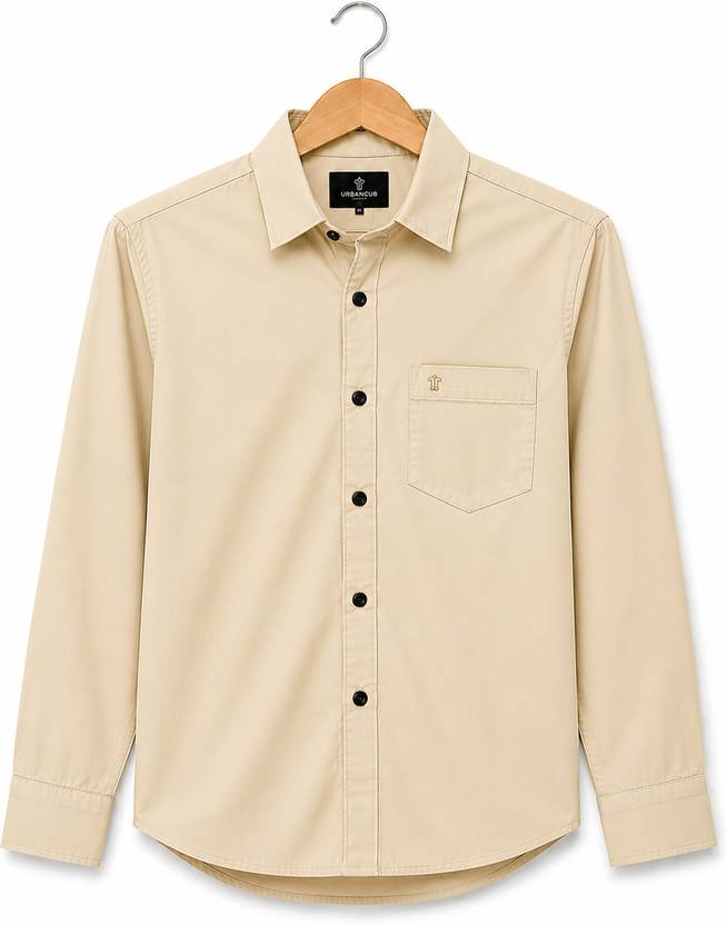 boldcloth Boys Solid Casual Black Shirt