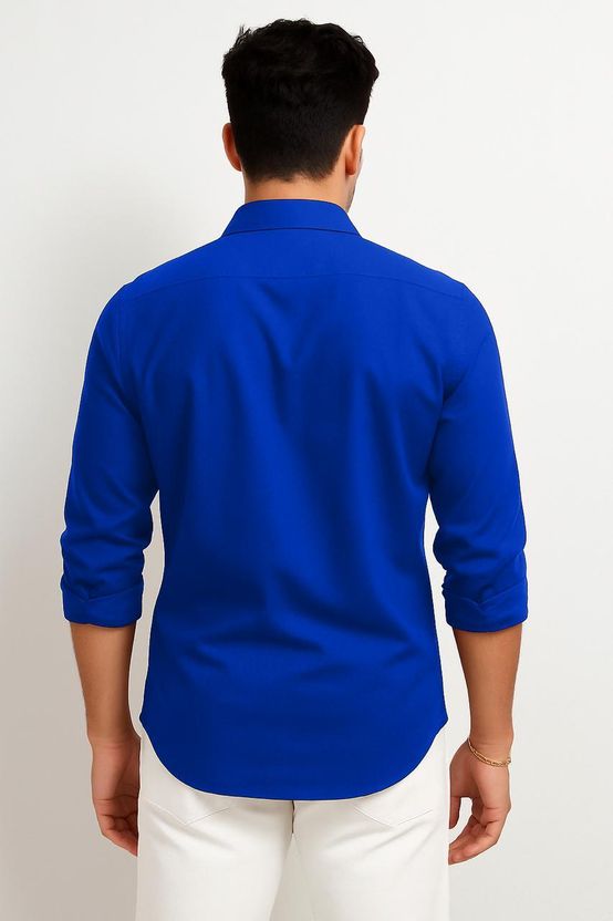 MACSAM Men Regular Fit Solid Spread Collar Shirt - Image 2