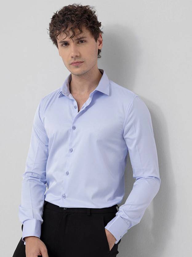 Snitch Men Slim Fit Solid Spread Collar Formal Shirt
