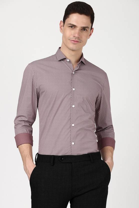 PETER ENGLAND Men Super Slim Fit Printed Spread Collar Formal Shirt