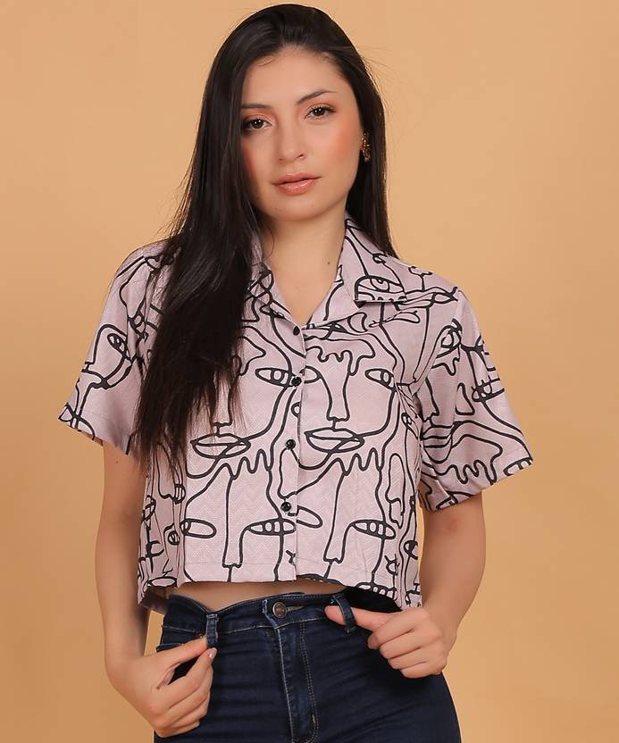 ENTNICBLISS Women Regular Fit Printed Lapel Collar Casual Shirt