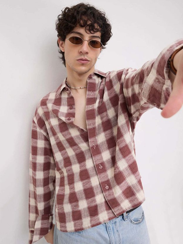 VASTRADO Men Oversized Checkered Casual Shirt - Image 2