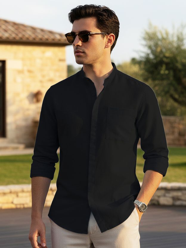Urbano Men Solid Casual Green Shirt - Image 5
