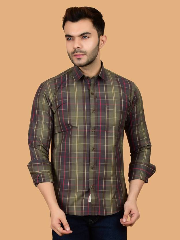 HEED ATTENTIVE Men Regular Fit Checkered Spread Collar Casual Shirt