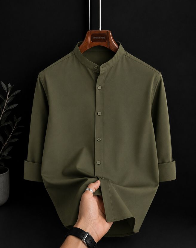 FUBAR Men Slim Fit Mandarin Collar Shirt - Image 6