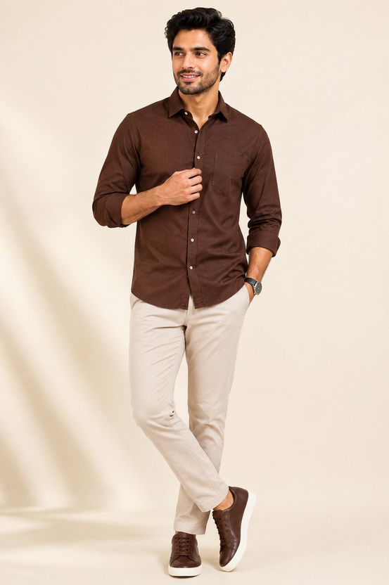 FUBAR Men Slim Fit Solid Spread Collar Shirt - Image 7