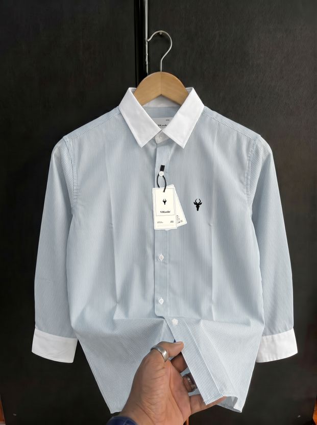 vdlooks Men Regular Fit Striped Spread Collar Shirt - Image 5