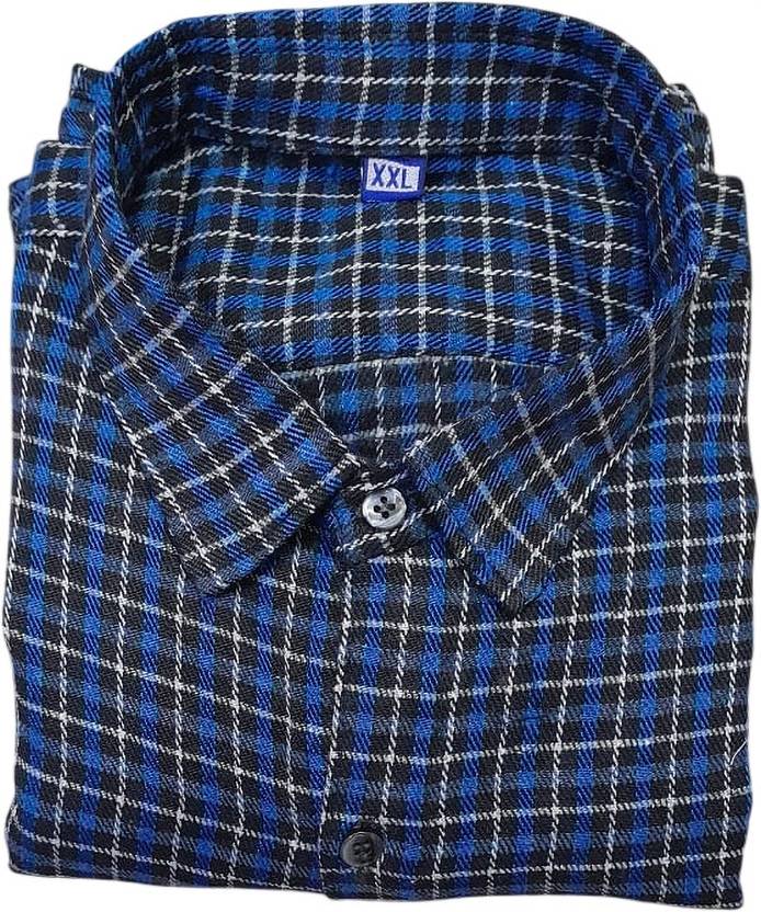 LIBSADRESSES Men Solid Casual Dark Blue Shirt