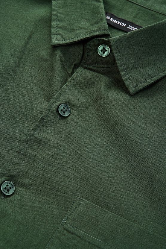 Snitch Men Dark Green Casual Shirt - Image 6